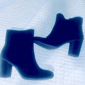 Black velour booties size 10